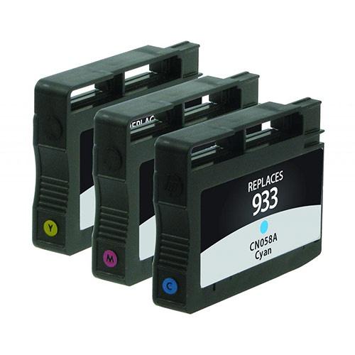 Remanufactured Ink Cartridges - Cyan, Magenta, Yellow - 3 pack - (Alternative for HP 933)