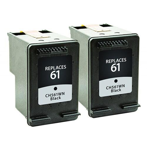 Remanufactured Ink Cartridges - Black - 2 pack - (Alternative for HP 61)