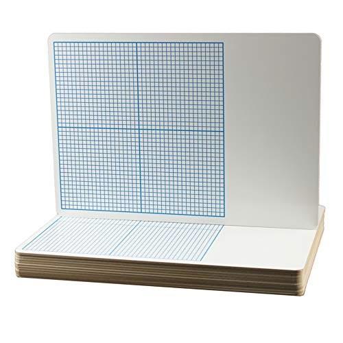 1/4" Graph Dry Erase Board - 11" x 16" - 12/pack