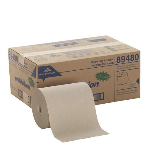 High Capacity Roll Towels - Brown - 10" x 800 feet - 6 Rolls/Case
