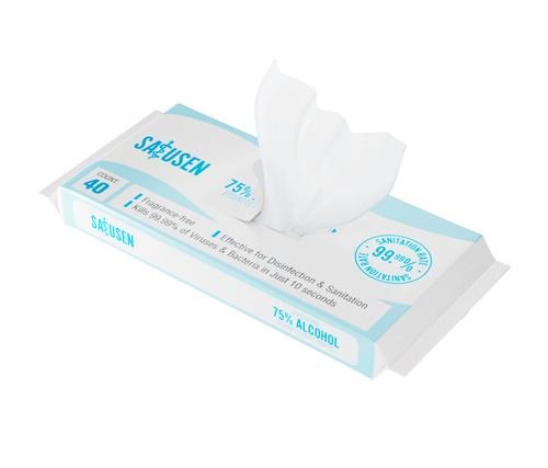 Alcohol Sanitizing Wipes - 6" x 8" - 75% Ethyl Alcohol - 40 wipes/pack - 70 packs/carton