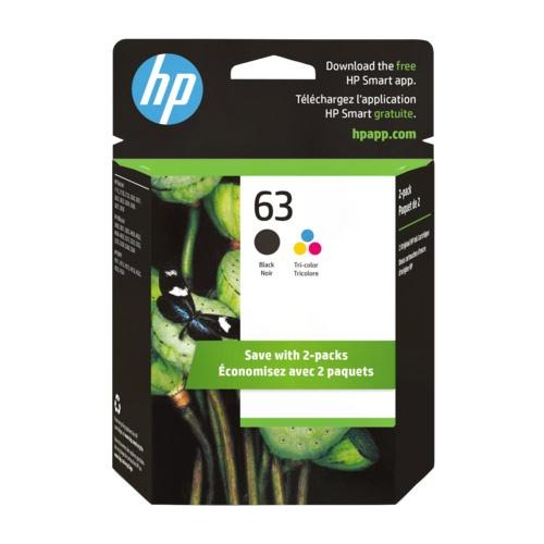 HP 63 2-pack Black/Tri-color Original Ink Cartridges - L0R46AN