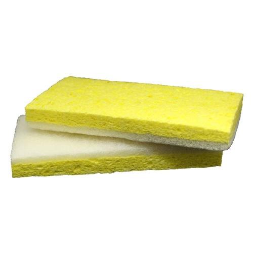 Scrubber, Cellulose Sponge, White, 6.25", 5/pack