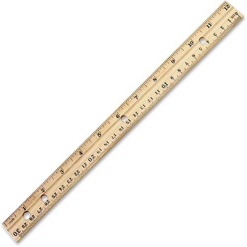 Metal Edge 12" Wood Ruler, 1/each