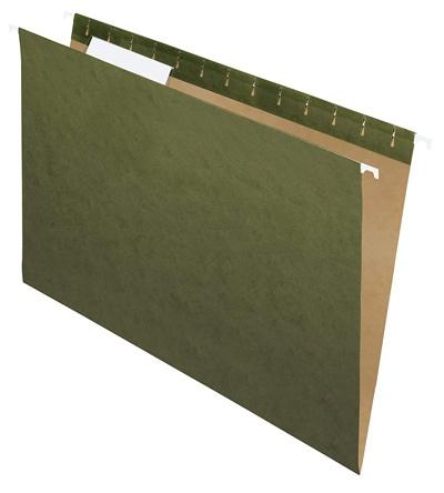 Island® Brand Hanging Folders, Letter Size, Standard Green, 1/3 Cut, 25/Box