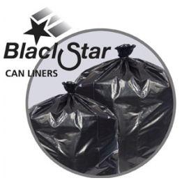 Black Star Low-Density Can Liners - 20-30gal - 0.64 mil - 30x36 - Black - 250/carton