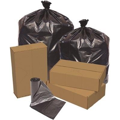 Low-Density Trash Bags - 56 Gallon - Black - 44x55 - 1.5 Mil