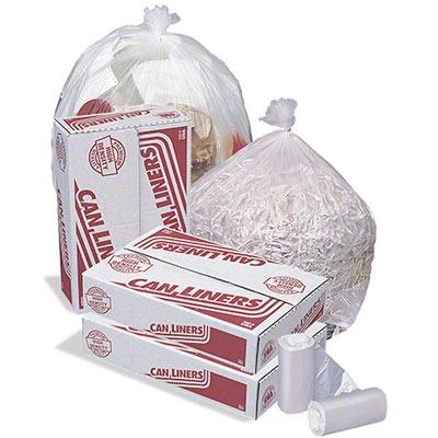 High-Density Mini-Roll Natural Can Liners - 24 x 33 - 12-16 Gallon - 8 Micron - 1000 per case - Perforated Roll