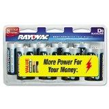 Alkaline Batteries, D, 8/Pack