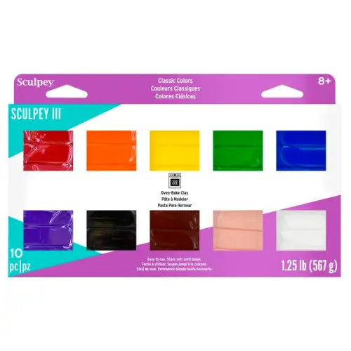 Sculpey III Polymer Modeling Compound - Assorted Classic Colors - Set of 10