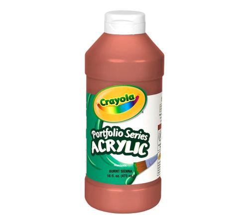 Crayola - Portfolio Series Acrylic Paint - Burnt Siena - 16 oz - 1/Each