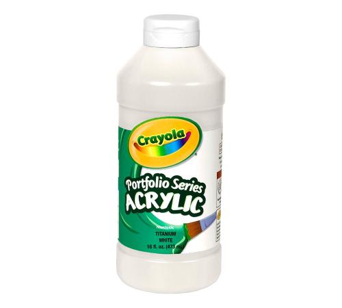 Crayola - Portfolio Series Acrylic Paint - Titanium White - 16 oz - 1/Each