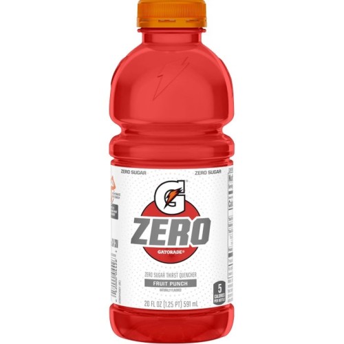 Gatorade Zero Calorie Zero Sugar Fruit Punch Sports Drink - 20 Fl Oz Bottle - 24/Case