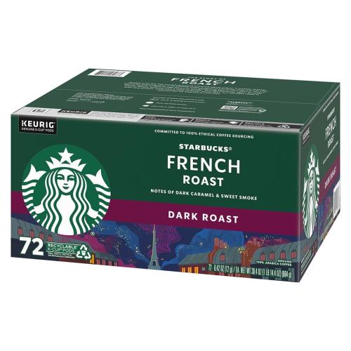 Starbucks French Roast K-Cups - Dark Roast - 72 Pods/Carton