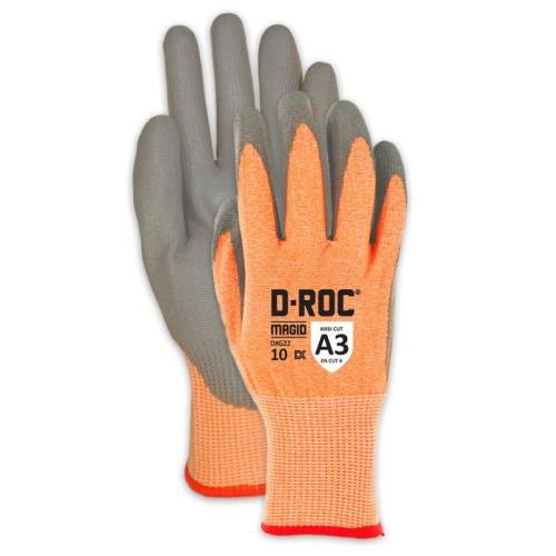 D-ROC® DXG22 18-gauge PU Palm Coated Gloves - Cut Level A3 - Dozen