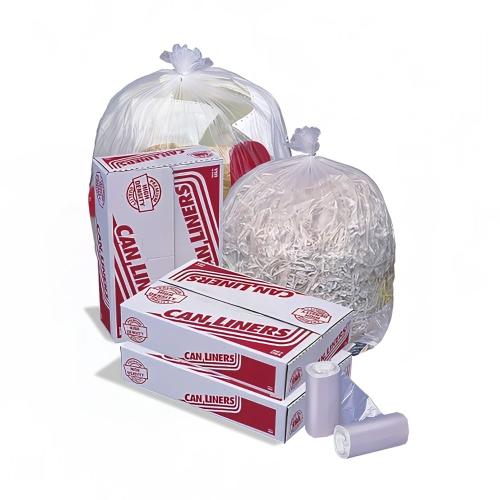 High-Density Mini-Roll Can Liners, 60gal, 14 mic, 38 x 60, Natural Color - 200/Case