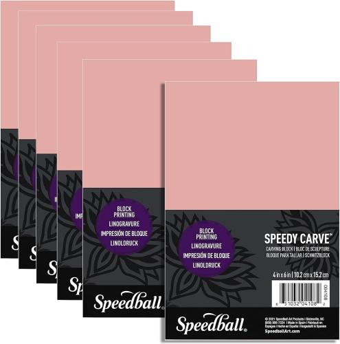 Speedball - Speedy-Carve Premium Printmaking Blocks - 4" x 6" Pink Carving Material - 1/Each