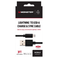 Monster Just Hook It Up Lightning to USB-A Charge and Sync Cable 3 ft.