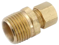 Pipe Connector, 5/8 x 1/2 in, Compression x Male, Brass 150 psi Pressure