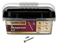 GRK Fasteners Screw, #9 Thread 2 in L W-Cut Thread Star Drive, Self-Tapping Point