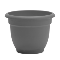 Bloem Ariana 10.25 in. H X 13 in. W X 12 in. D Plastic Traditional Planter Charcoal