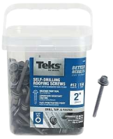 Teks Roofing Screw #12 Thread Hex Drive, Drill Point
