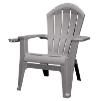 RealComfort Deluxe Gray Resin Frame Adirondack Chair