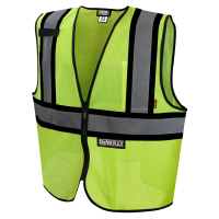 Radians DSV221-XL Economical Safety Vest, XL, Polyester, Green, Zipper
