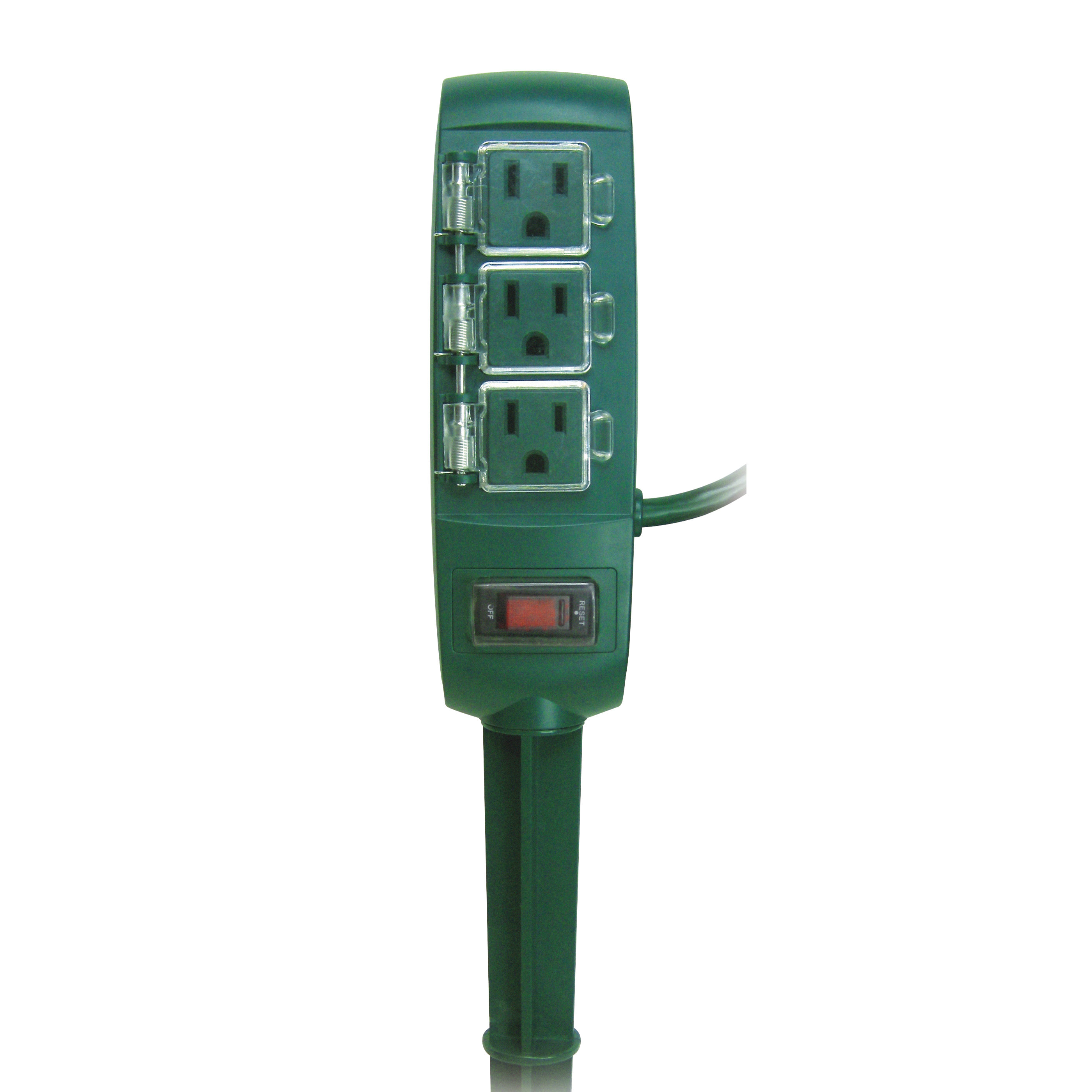 an electric outlet yard stake