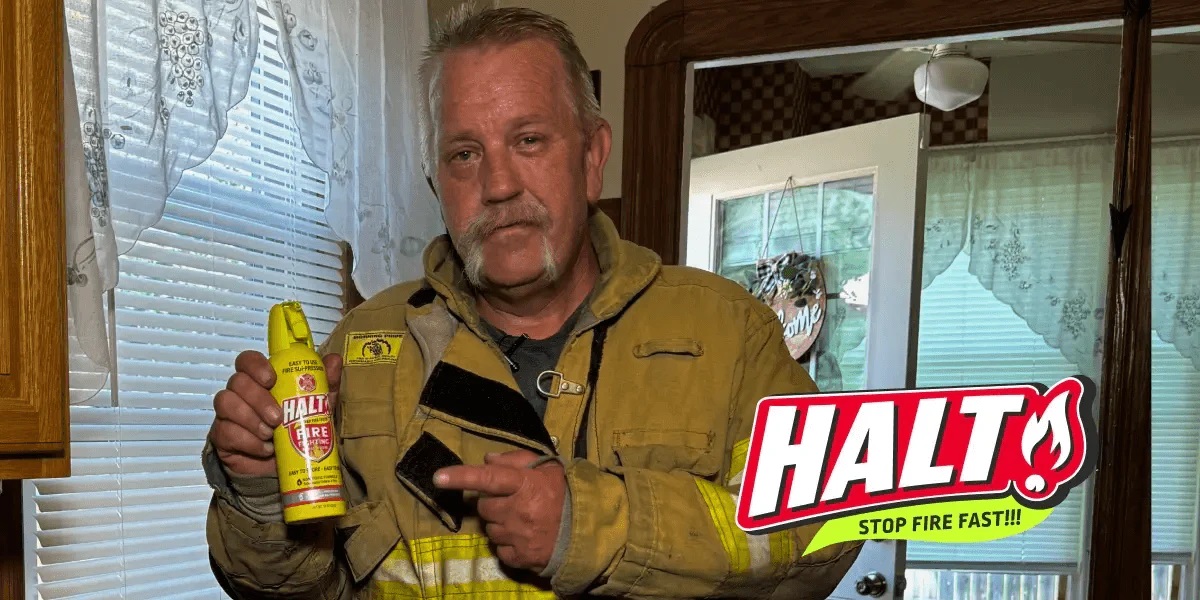 Halt spray foam fire extinguisher