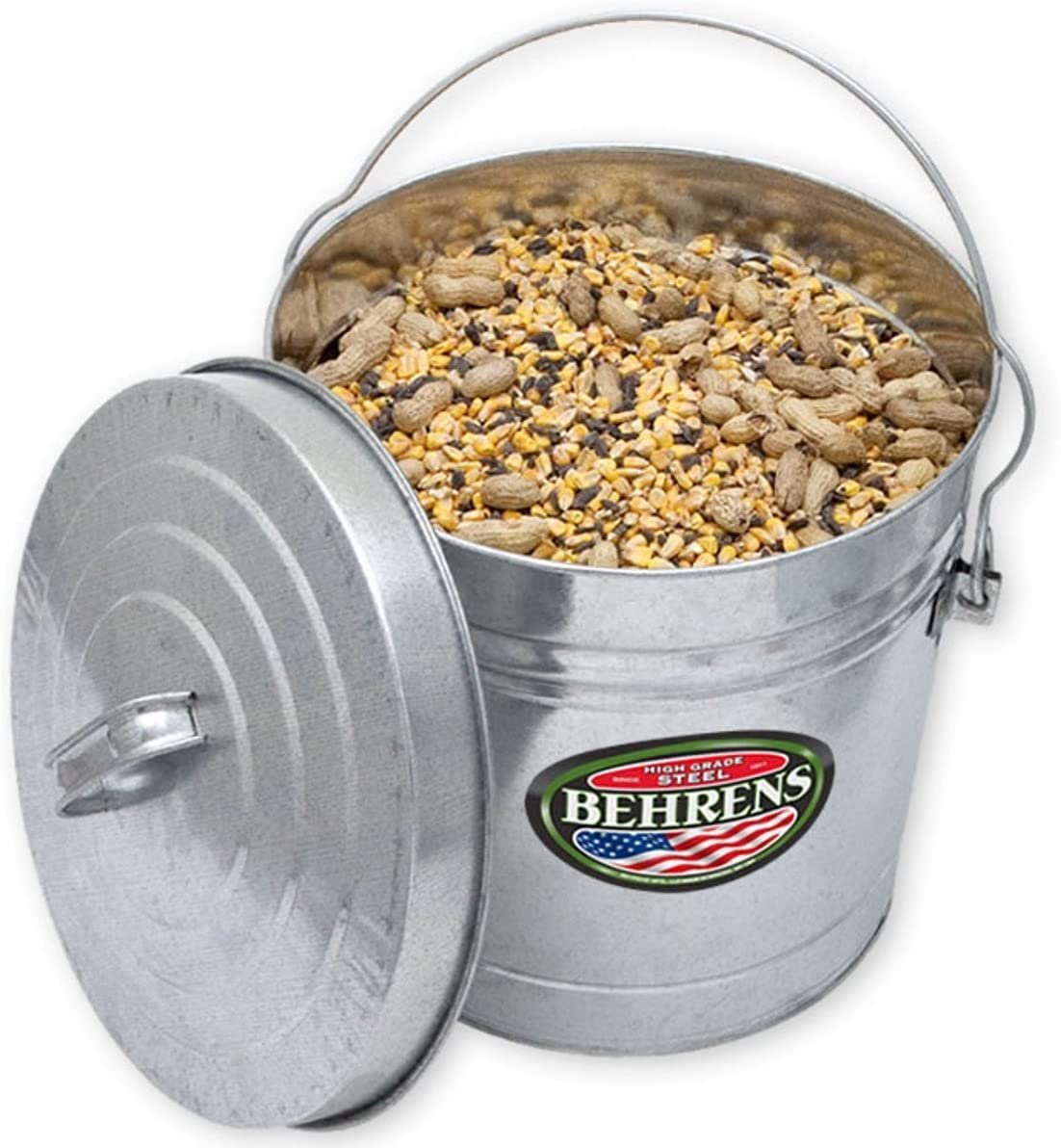 10 gallon lidded galvanized steel bucket from Behrens