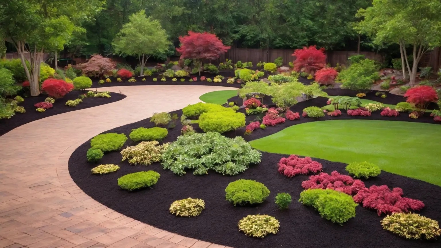 mulch around flower beds