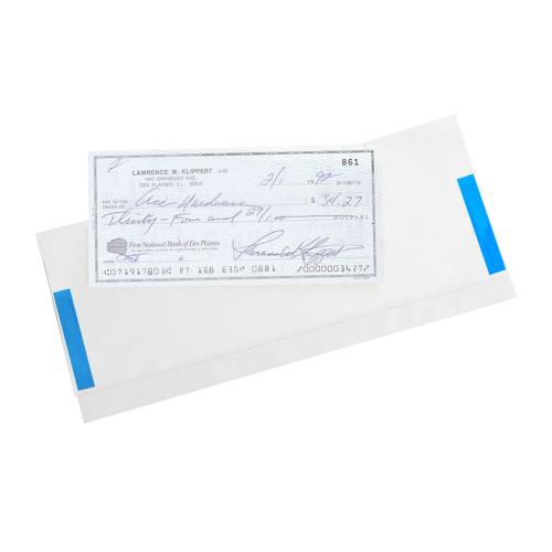 Document Carrier - Onionskin clear front - Blue side striping - 150/bx - Kennedy Office