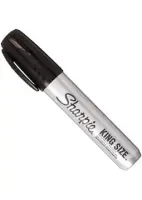 Sharpie King Size Permanent Marker, Broad Chisel Tip, Black, Dozen
