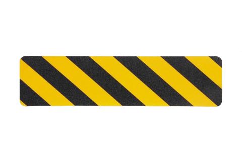 Peel and Stick NONSKID Abrasive Tread 6" x 24" Black and Yellow Strip