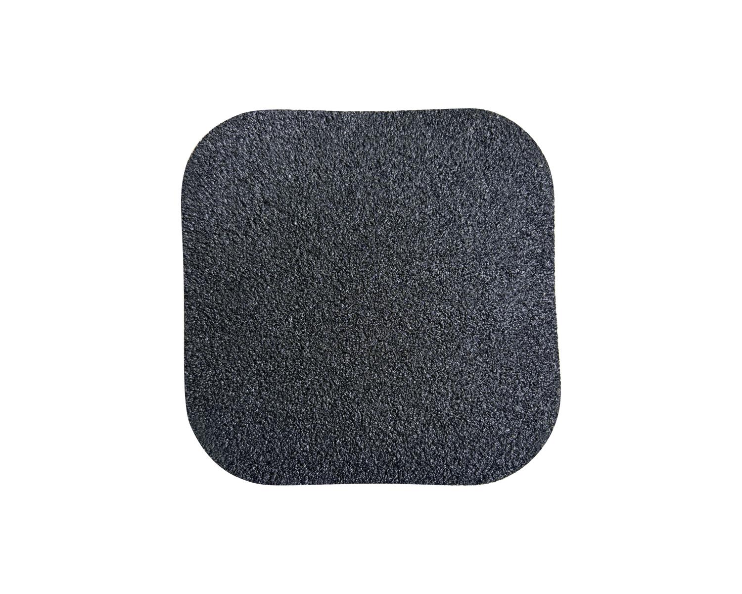 7220-01-648-1014 - A 5 1/2" x 5 1/2", black, high-friction, mineral-coated, slip-resistant material that has a special pressure-sensitive adhesive backed aluminum film that conforms around corners and adheres to irregular surfaces. Peel-and-stick nonskid tapes and treads are conformable, slip-resistant, and intended for irregular or contoured surfaces in light to heavy shoe-traffic areas. Product applications include: stairs, ladders, loading ramps, platforms, irregular surfaces like diamond plating or flat surfaces with rivets or screw heads. UOI is BX. BX = (50) 5 1/2" x 5 1/2" pieces.