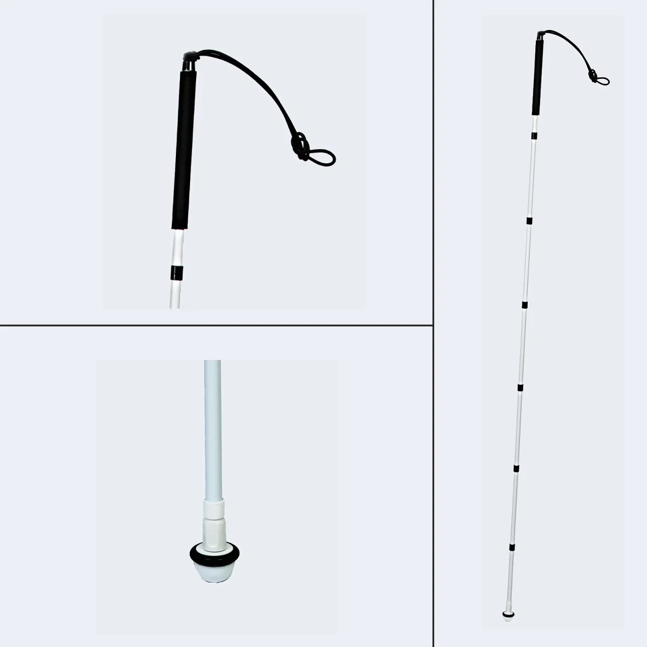 LV-SGS0006WR-S54-4 - Slimline Graphite Mobility Cane-54" White and Blue