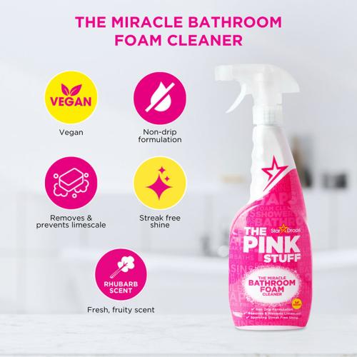 Miracle Bathroom Foam Cleaner, Fruity Scent, 25.4 oz Trigger Spray Bottle