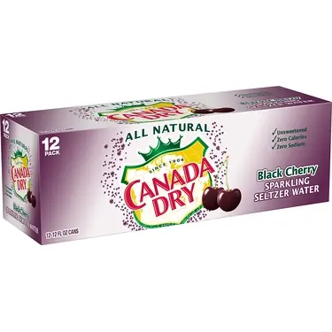 Canada Dry Black Cherry Sparkling Seltzer, 12 oz cans, 12 pk, 2 ct