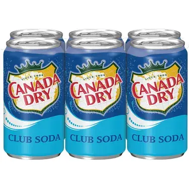 Canada Dry Club Soda, 7.5 oz cans, 6 pk, 4 ct