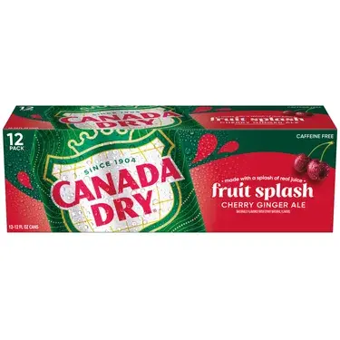 Canada Dry Fruit Splash Cherry Ginger Ale, 12 oz cans, 12 pk, 2 ct