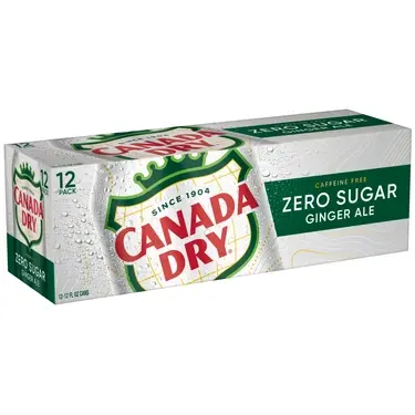 Canada Dry Zero Sugar Ginger Ale, 12 oz cans, 12 pk, 2 ct