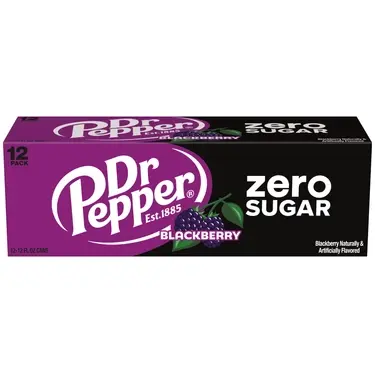 Dr Pepper Blackberry Zero Sugar, 12 oz cans, 12 pk, 2 ct