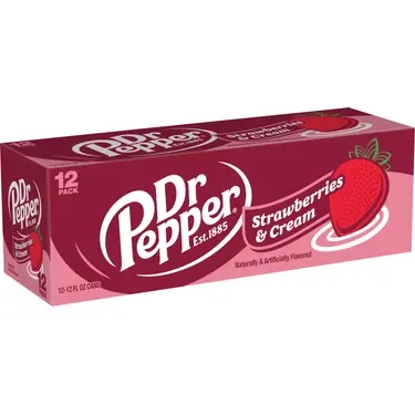 Dr Pepper Strawberries & Cream, 12 oz cans, 12 pk, 2 ct