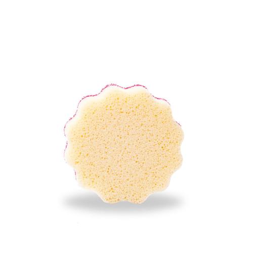 Sqeezy Dual-Sided Sponge and Scrubber, 4" x 5.3", 3.8" Thick, Pink/Ivory