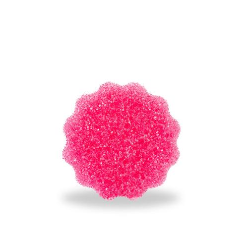 Sqeezy Dual-Sided Sponge and Scrubber, 4" x 5.3", 3.8" Thick, Pink/Ivory
