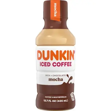 Dunkin' Mocha Iced Coffee, 13.7 oz bottles, 12 Loose
