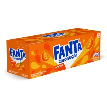 Fanta Orange Zero Sugar, 12 oz cans, 12 pk, 2 ct