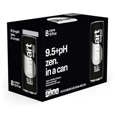 Glaceau Smartwater Alkaline With Antioxidant, 12 oz cans, 8 pk, 3 ct