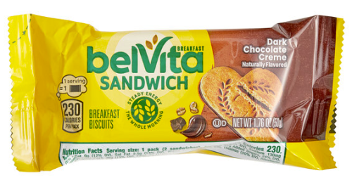 Belvita Breakfast Biscuit Sandwiches, Dark Chocolate, 2-Count, 64/CS